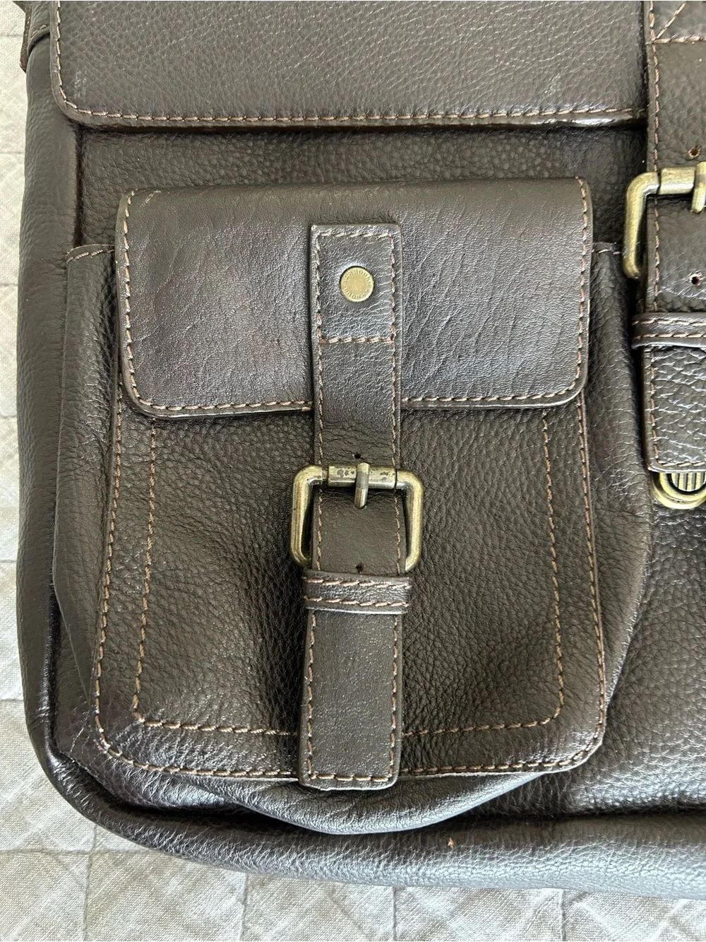 Barbour Brown Leather City Bag Briefcase No Shoulder Strap
